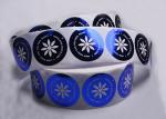 Private printed glossy PET blue gold foil stamping labels stickers