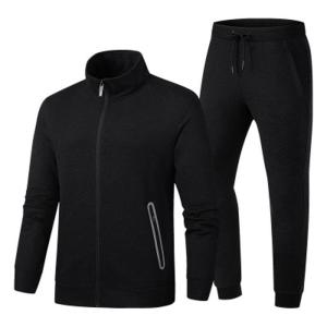 Wholesale Cotton Zipper Pocket RIB CUFF Mens Track Jacket And Pants Set 140-210g from china suppliers