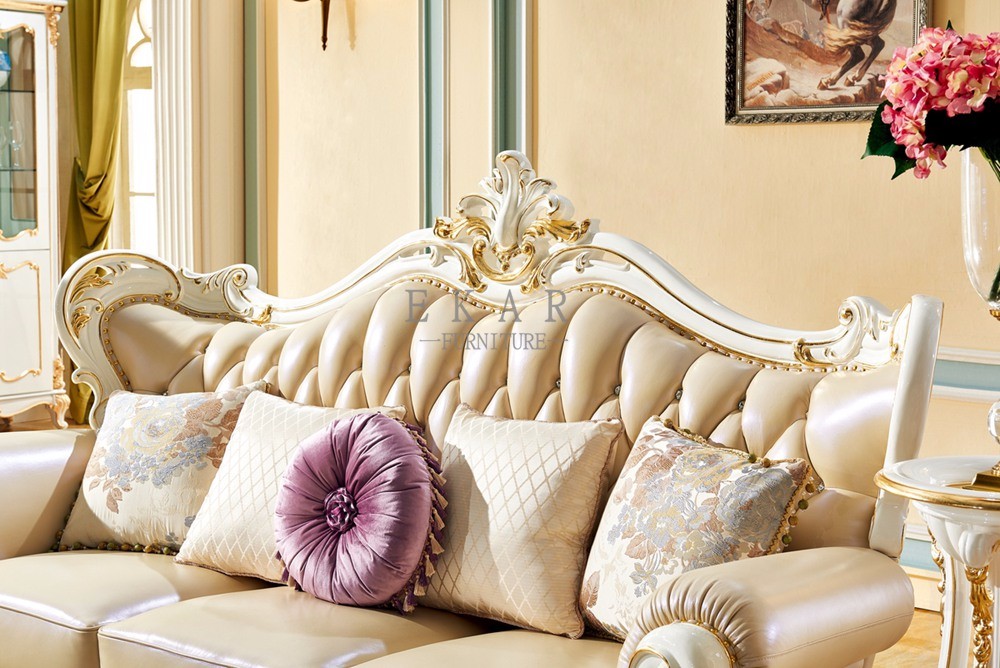 Wooden Frame Royal Furniture Classic Sofa Set