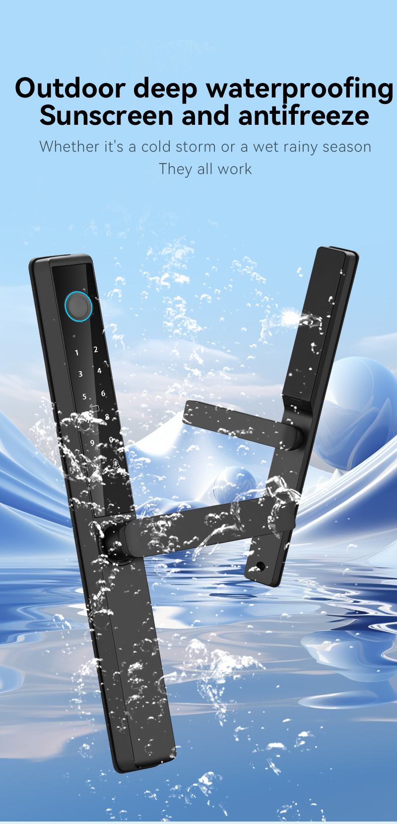 Qleung S960 Smart Door Lock with Card Key Code App Fingerprint Recognition for Home