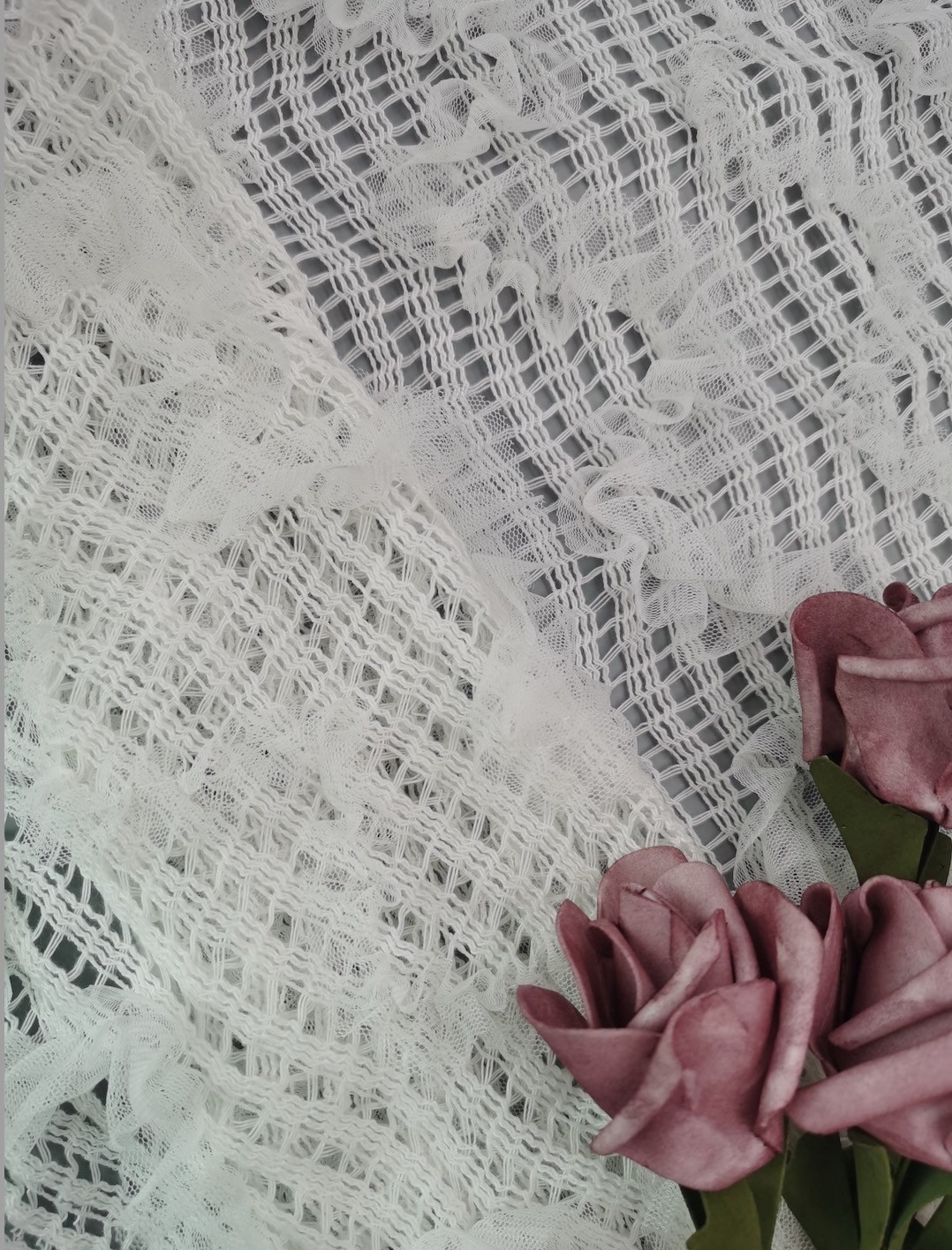 White 3D Floral Lace Fabric Children Dress Fabric Crochet Lace