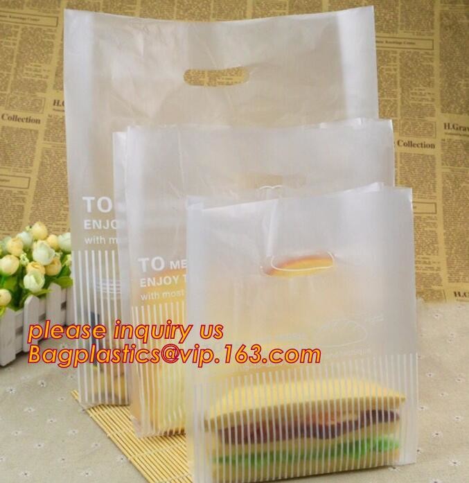 Wholesale Die Cut Handle Eco-Friendly Custom Design Shopping Gravure Printing Groceries Plastic Bags With Logo bagease