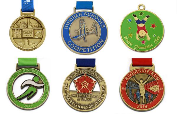 3D Logo Metal Sports Medal Engraving Medal with Colorful Ribbon,High Quality