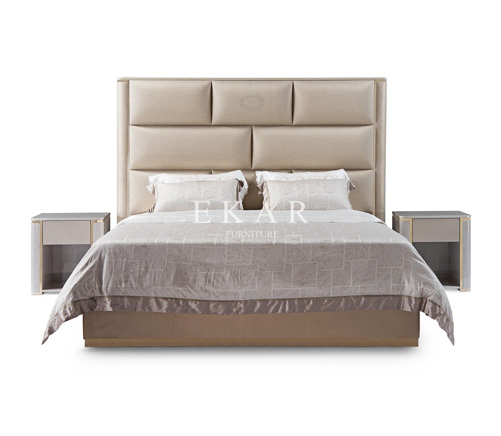 Upholstered Kingsize Modern Leather Bed W006B10