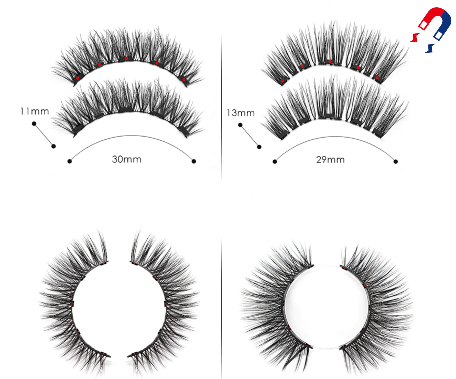 Fluffy 0.25mm Thick 6D Fur Natural False Eyelashes For Hooded Eyes
