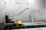 Artificial Marble Effect Kitchen Floor Tiles 24"X 24" Luxury Carrara White Color