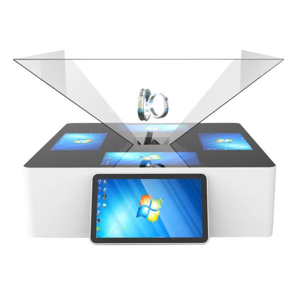 180° 270° 360° 3D Holographic Display Interactive Touch Pyramid Jewelry Kiosk