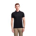 Leisure Style Black Polo Neck T Shirt Mens 100 Cotton Work Shirts Short Sleeve
