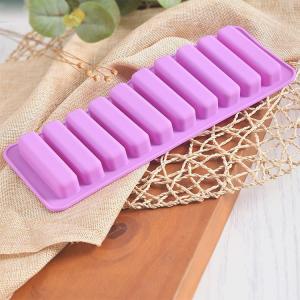 Wholesale Long Strips Silicone Mold Heart Shaped Cookie Mold 10 Cavity Chocolate Molds Ice Cube Tray Jelly Cake Candy Baking from china suppliers