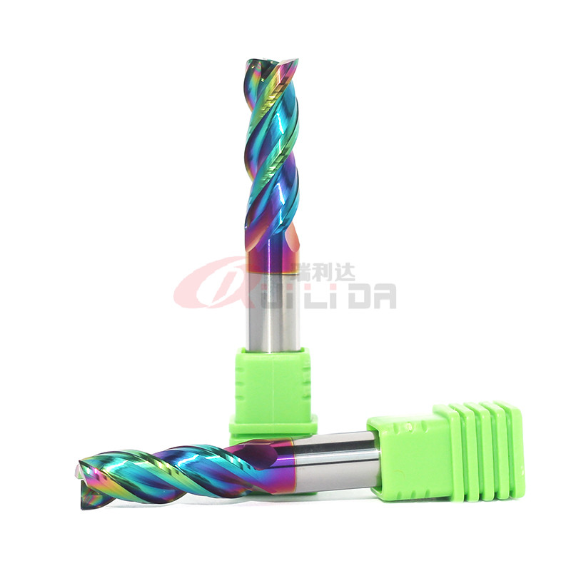 DLC Coating Square Aluminium End Mill U Shaped High Efficiency 3 Flutes 8mm