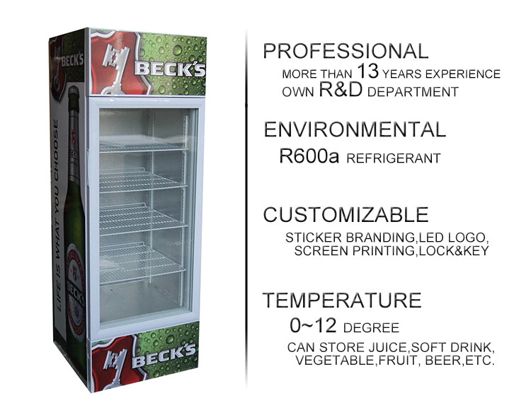 190L retro slim cooler Pepsi beverage cooler / upright display refrigerator showcase SC190B