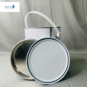 Wholesale 1 Gallon White Paint Tin Cans Round Container 4 Liter Package Metal Cans from china suppliers