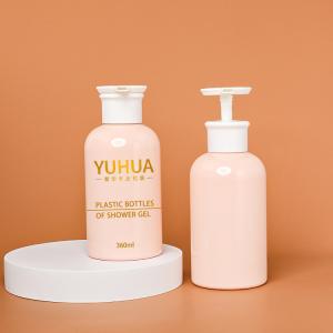 Wholesale 360ml Plastic Packaging Bottles Pink Color With Hot Stamping Lotion Pump from china suppliers