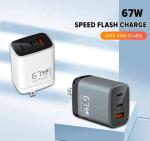 67W GaN USB Charger Super Fast Charging Type C Charger PD 3.0 USB C Adapter