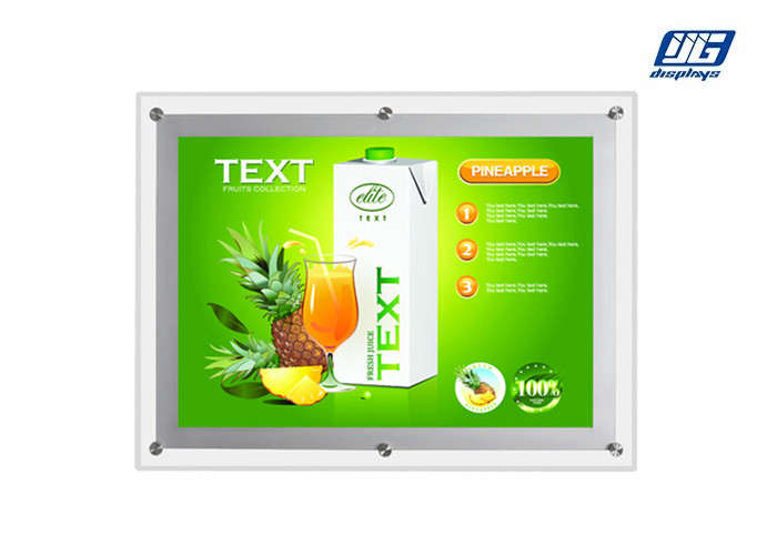 Super Thin Clear Acrylic Advertising Light Box A4 6000 - 6500K Energy Saving