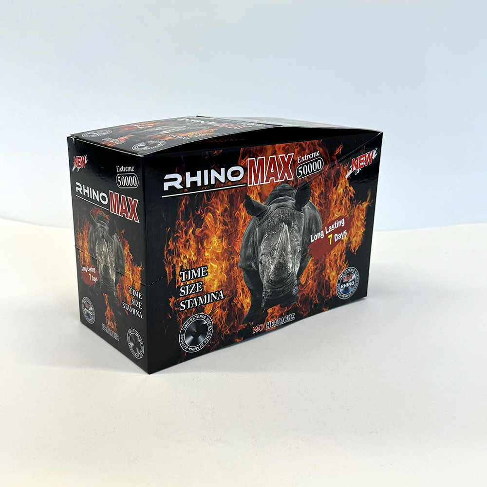Customized Rhino 69 Enhancing Pill Paper Packaging Box For Secure Dry Storage