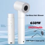 Portable 450W Cordless Hair Dryer with 48000mAh Big Battery Capacity Compact