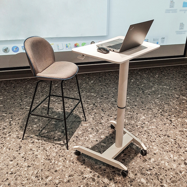 Wooden Standing Table Pneumatic Height Adjustable for Luxurious and Functional Design