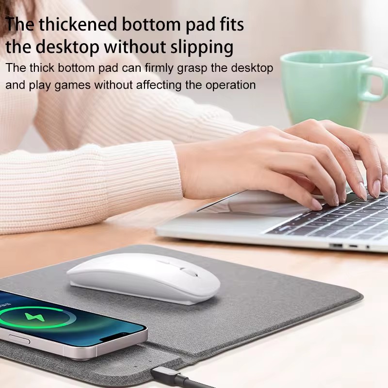 Upgrade Your Office 15W Wireless QI Fast Charging Pad with Magnetic and Non-slip Mat