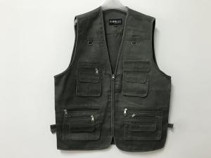 Wholesale Mens classic vest，mens waist coat, vest in 100% polyester washed fabric, washed green colour, S-3XL from china suppliers