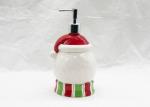 Snowman Christmas Soap Dispenser , Cute Ceramic Lotion Dispenser Pump