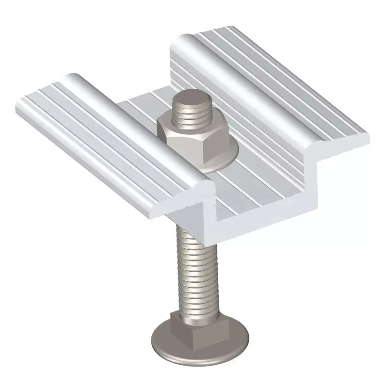 Customized Aluminium Mid Clamp Fixing Brackets for Roof Ground Solar Mounting System