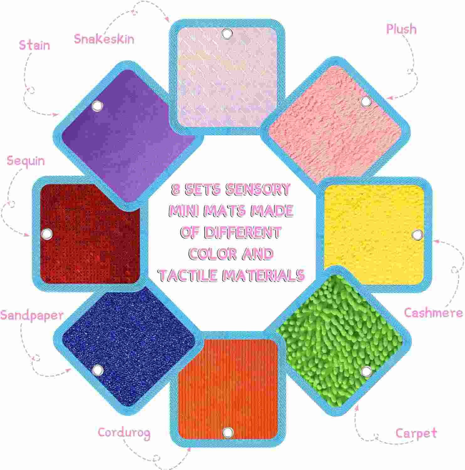 8 Set Mini Sensory Mats Assorted Textured Play Mats Sensory Floor Tiles Accept Custom Color