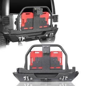 Wholesale Jeep Wrangler JK Rear Off Road Bumpers 100*50*30cm Carbon Black from china suppliers