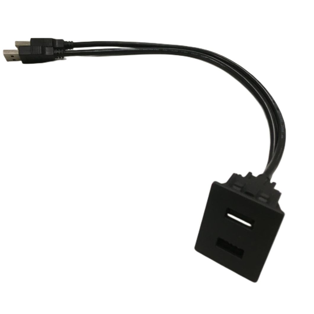 Car Dash Mount Set Two USB Extension Cable Port Boat Motorcycle Car USB Dual