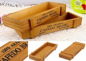 Wholesale Printing Color Wooden Crate Gift Box , Custom Wooden Packaging Box Without Lid Wood Tray from china suppliers