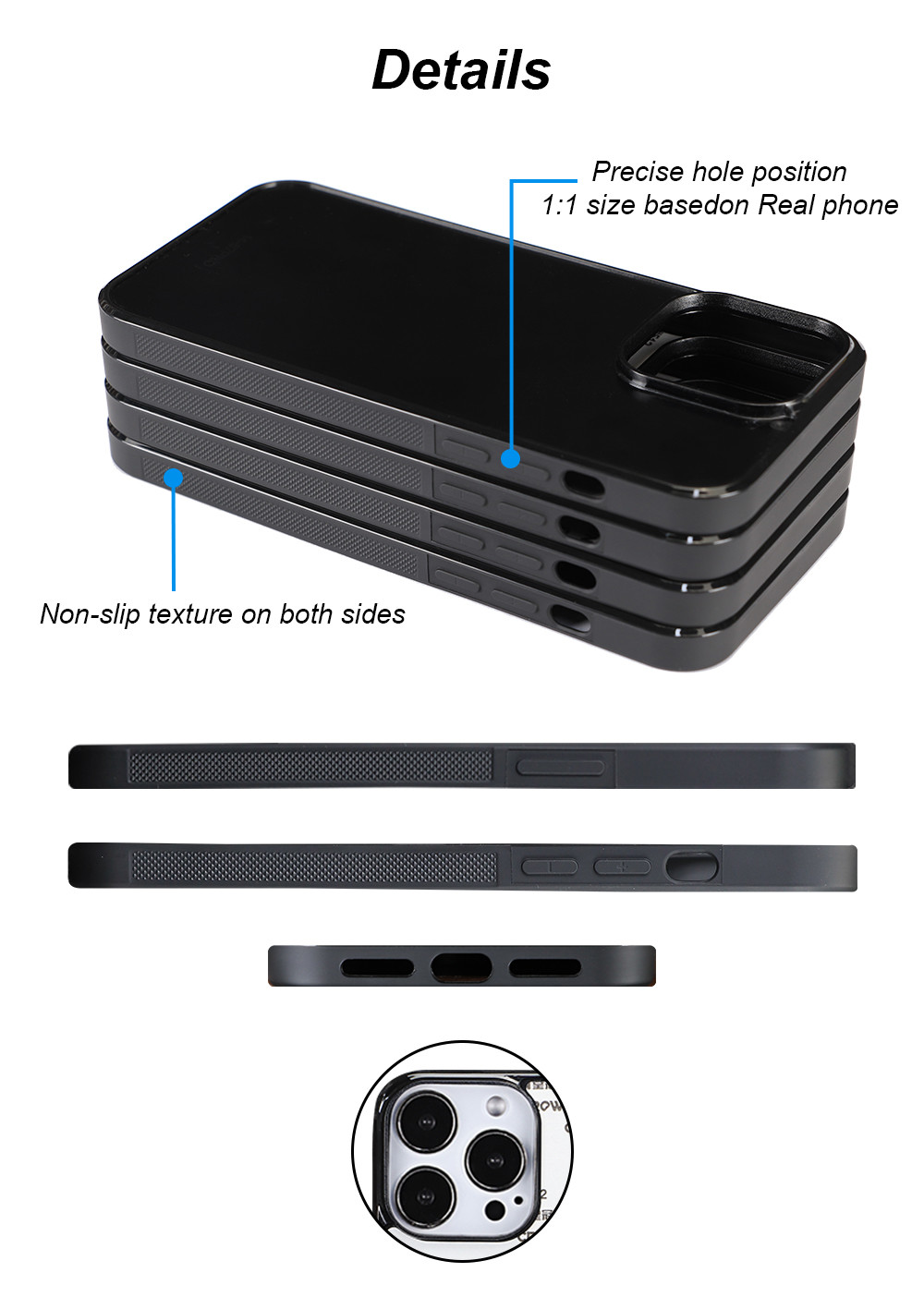 1MM Depth Groove TPU Mobile Phone Cover Case For IPhone Samsung