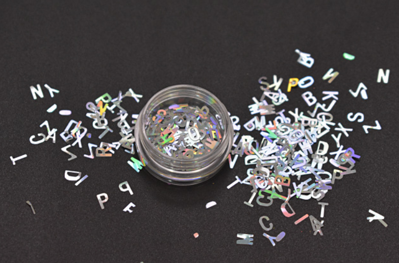 Excellent Nail Art Effect Poly Holographic Chunky Glitter Letter Shape Glitter Mix for Crafts within 365 Colors