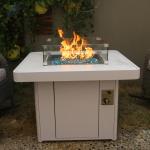 Outdoor Square Stone Propane Fire Pit With 10" Stainless Steel Ring Burner