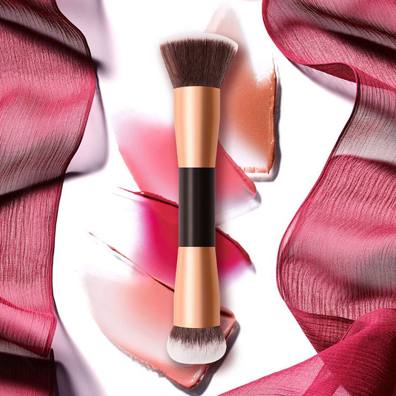 152cm Length ISO9001 Double Headed Makeup Brush Gold Handle Synthetic