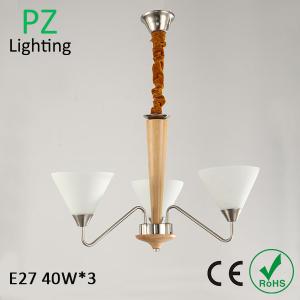 Wholesale 3 heads / arms popular wooden pendant lamp wood chandelier lighting CE/ROHS made in China from china suppliers