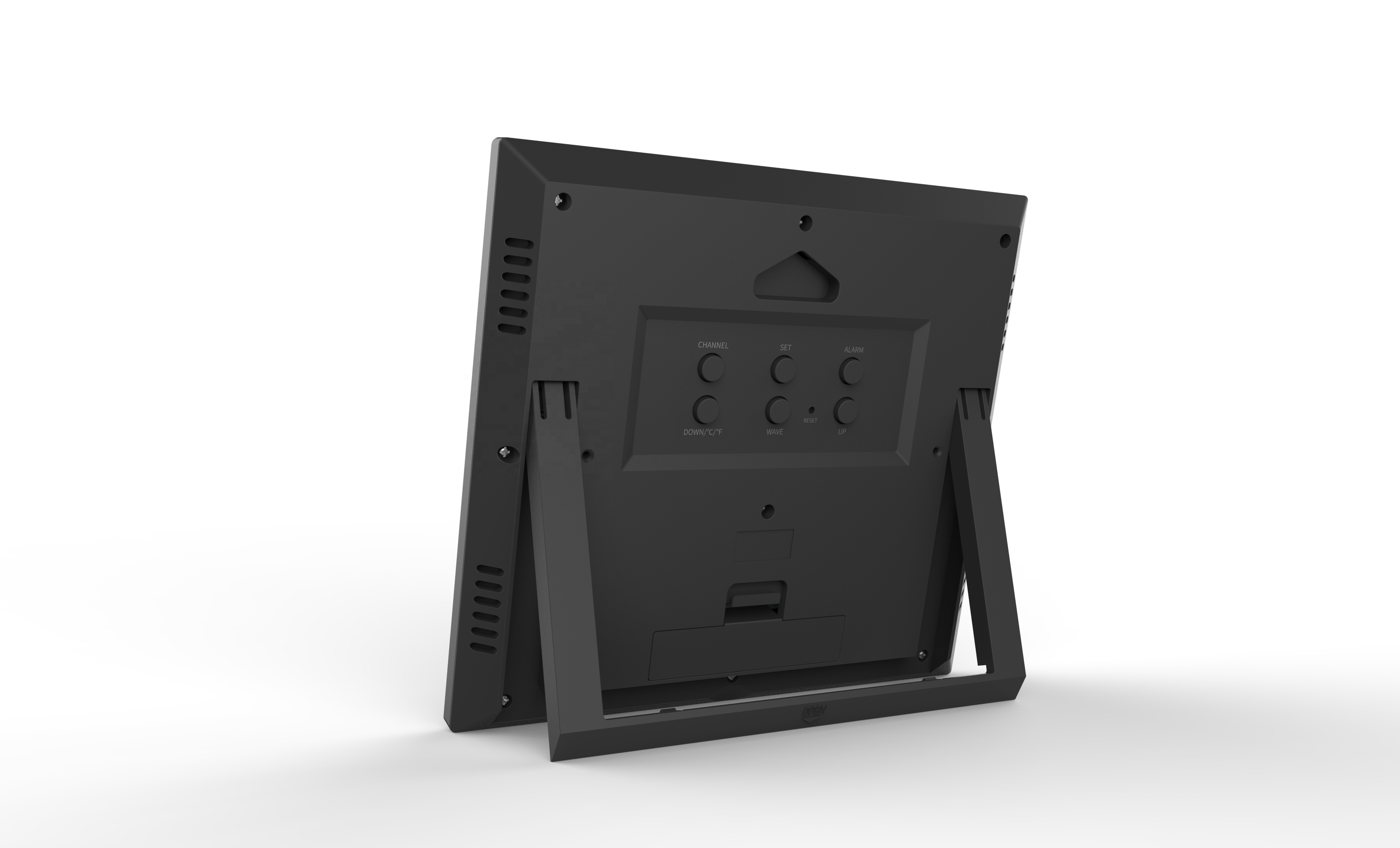 Radio Controlled Clock Indoor Temperature Humidity Modern Design Style Digital Wall Clock