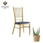 Hotel Furniture Powder Coating Gold Resin Natural Chiavari Chair 4.5kg