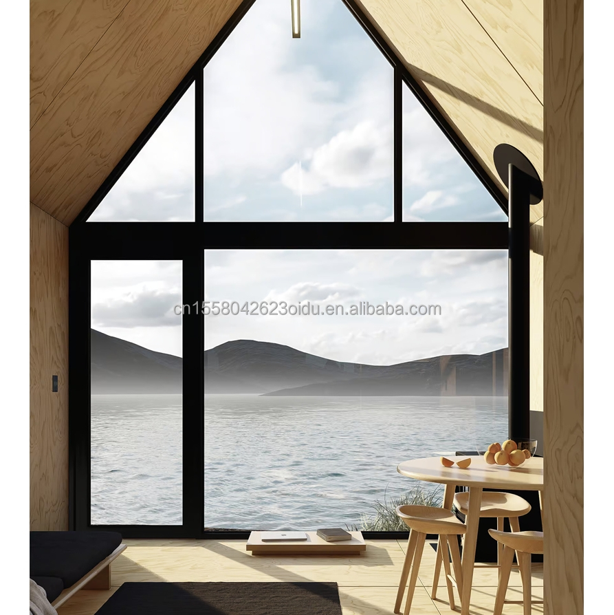 Villa Living or Hotel Elegant Residential Prefab Container House with Aluminum Alloy Windows in Steel Triangle Design