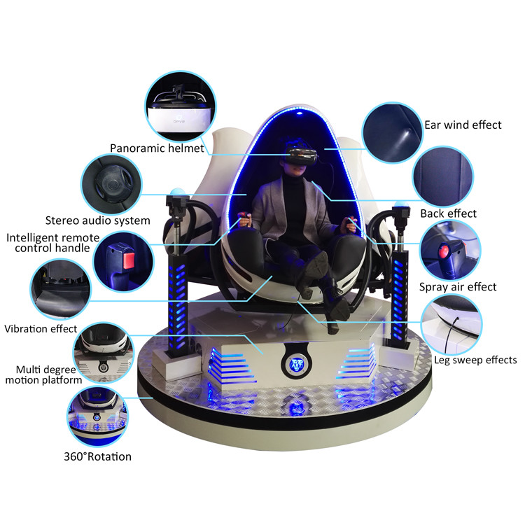 Cinema Business Virtual Reality Simulator 1 / 2 / 3 Seat 9d VR Egg For Shop