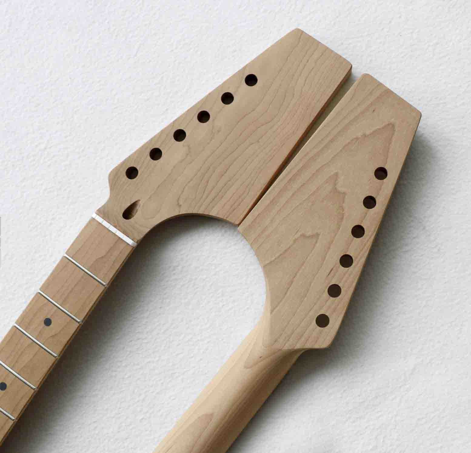 Custom Grand Paddle Guitar Headstock Unfinished Roasted Maple ST Guitar Neck Electric Acoustic Guitar Accept Kinds OEM