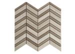 Natural Stone Basket Weave Tile , Polished White Grey Stone Mosaic Tiles