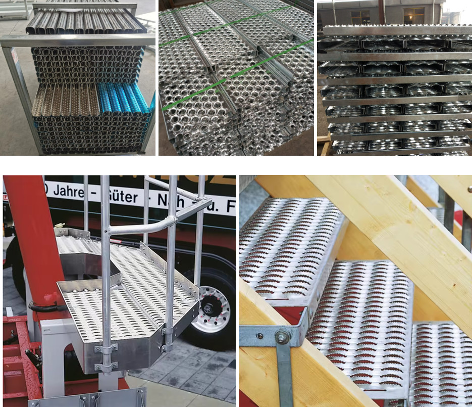 Traction Tread Plank Grating Dimple Perforated Slip Resistant Metal Floor Plate With Round Hole For Flooring Walkway