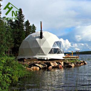 Wholesale Glamping Family Geodesic Dome Tent Kits Prefab Houses Shower Room Included from china suppliers