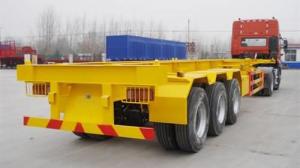 Wholesale 40 T Flat Bed Semi Trailer Truck 40 Feet Skeleton Container transport Tractor Trailer from china suppliers
