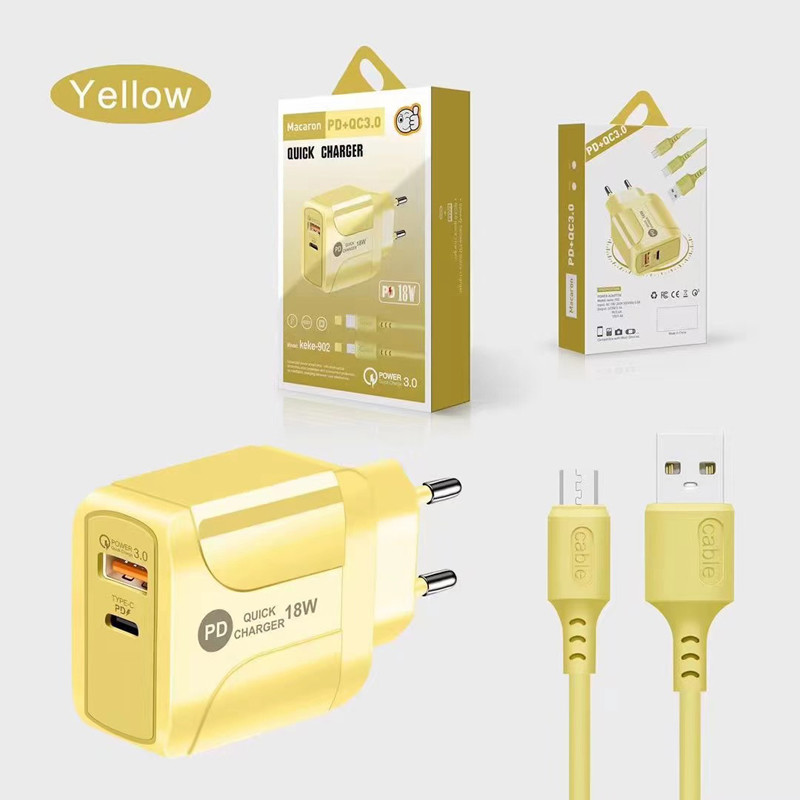 18W Macaron USB Charger Kits With CE UL ROHS FCC Certifications