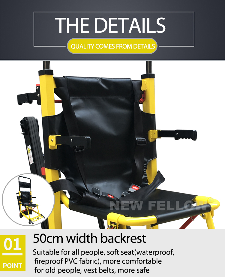 Aluminum Alloy Handicapped Electric Stair Climbing Wheelchair For Emergency Evacuation