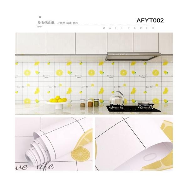 Entertainment Kitchen Wallpaper Waterproof PVC Ceramic Tile Wall Stickers Back