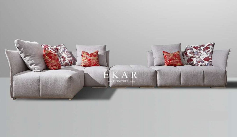 Living Room Furniture L Shaped Fabric Modern Sectional Sofa Set