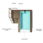 Outdoor Endless Lap Pool Fiberglass Shipping Container for Child and Adult