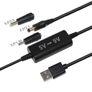 Wholesale USB 2.0 Connector to DC Jack Male Buck DC Power 5V to 12V Step Up Converter Cable Set from china suppliers
